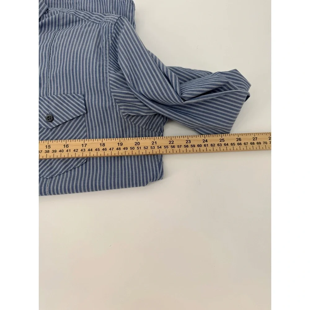 Banana Republic Mens Blue White Striped Long Sleeve Button Down Shirt Medium 15